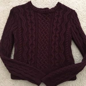 Kendall & Kylie cropped Maroon sweater size Small